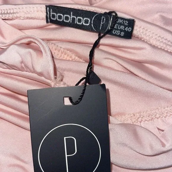 Boohoo Blush Pink V-Neck Maxi Dress - Picture 7 of 8